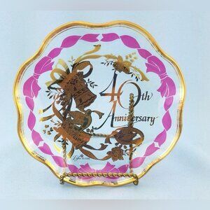 Vintage 40th Wedding Anniversary Gift Plate